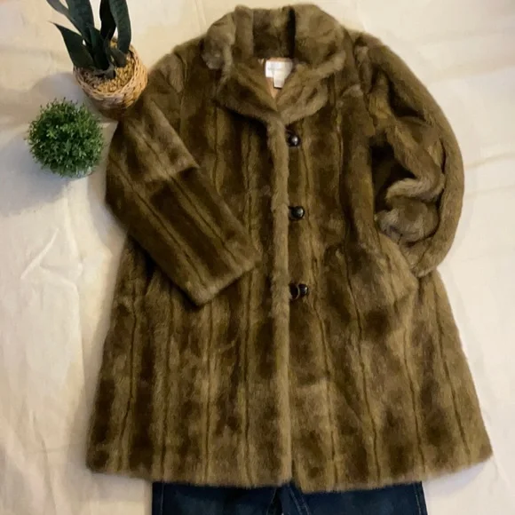 Worthington Brown Faux Fur Coat - Picture 3 of 10